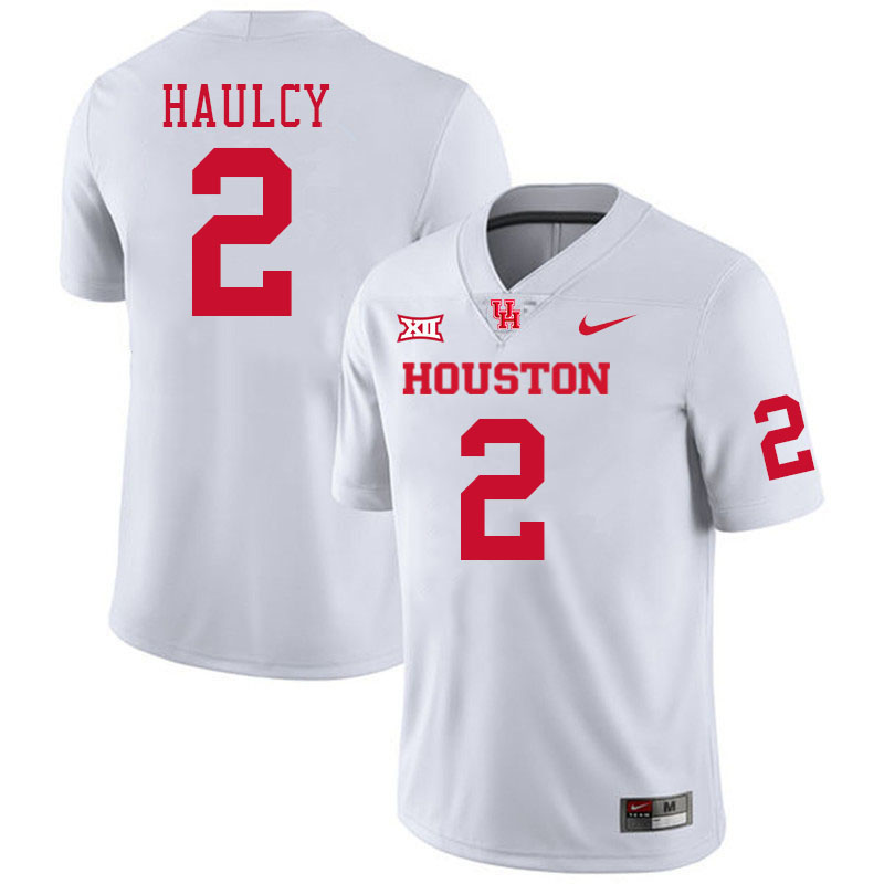 Men #2 A.J. Haulcy Houston Cougars College Football Jerseys Stitched-White